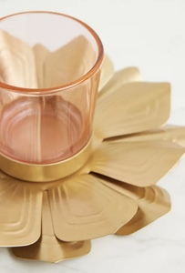 Portavelas de luz de té de loto de Metal Popular con Mini vidrio verde azulado para la decoración del hogar para la decoración de la linterna de Navidad de Ramadán - Product Image 2