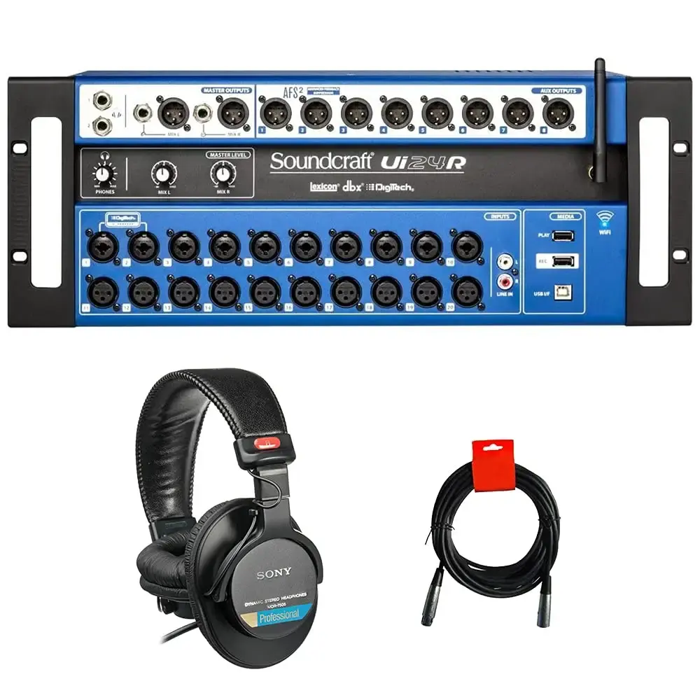 La Mejor Oferta-Soundcraft Ui24R Mezclador digital de 24 canales Grabadora USB multipista con control inalámbrico