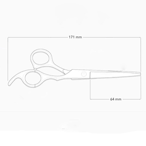 กรรไกรตัดผมหนวดสีดำทำจากวัสดุสแตนเลสเกรดสูงพร้อมที่วางนิ้ว - Product Image 3