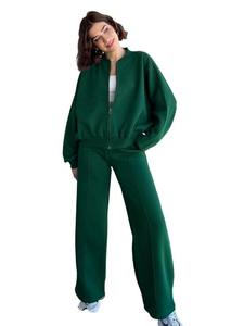Conjunto Deportivo de Invierno para Mujer de Alta Calidad, con Cremallera, Pantalones Holgados de Cintura Alta Elástica y Top, Dos Piezas - Product Image 5