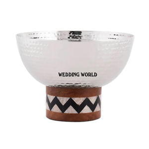 Bol à chocolat martelé en métal avec base en résine, forme ronde, bol décoratif pour bonbons, bol à chocolat de qualité supérieure, design de créateur - Product Image 1