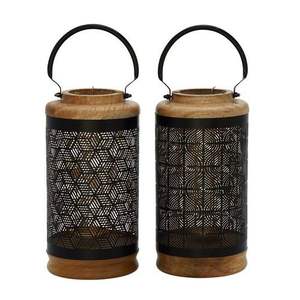 Porte-bougie en céramique de style campagnard vintage Lanterne décorative pour Pâques et Noël Décoration festive pour la maison Salon Patio Table - Product Image 1