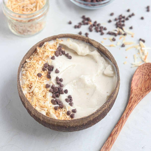 Bol en coquille de noix de coco classique fait à la main avec cuillère, vaisselle écologique pour servir des nouilles, du riz et d'autres aliments, forme ronde, 1 pièce - Product Image 2