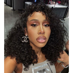 Perruques en cheveux humains naturels indiens crépus bouclés bruts perruques dentelle frontale en cheveux humains pour les femmes noires HD perruques de cheveux humains dentelle frontale - Product Image 3