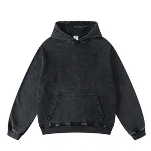 Conçu sur mesure de haute qualité en coton polaire pulls à capuche sweats à capuche pour hommes en détresse lavé numérique teint uni pour l'hiver - Product Image 3