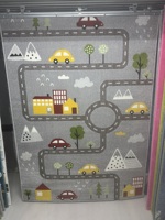 Tapis pour enfants Goldenmoon Frize, tapis turc carré à poils plats, motif floral, design kilim tissé, utilisation intérieure et extérieure, polyester acrylique