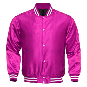 Wholesale Custom Satin <b>Varsity</b> <b>Jacket</b> Men <b>Women</b> Baseball <b>Bomber</b> <b>Jacket</b> Glossy Retro Streetwear Team Uniform Outerwear - Product Image 6