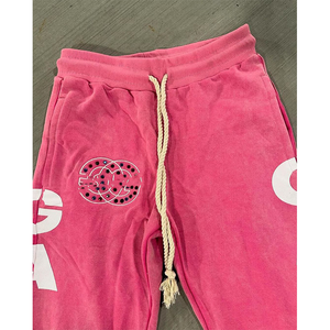 Ensemble survêtement streetwear vintage personnalisé avec sweat à capuche à rayures en strass et pantalon de survêtement évasé, broderie, ensemble de survêtement pour homme - Product Image 4