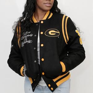 Chaqueta Universitaria OVO YALE, 100% Algodón, Chaqueta Bomber Universitaria Bordada en la Parte Delantera, Impermeable, Cortavientos, Unisex - Product Image 3