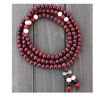 Collier à pompons en bois d'acacia Mala pour la prière Collier à pompons en bois perle en bois design pcs pour emballage personnalisé