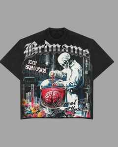 Camiseta de algodón pesado 100% para hombre, Camiseta holgada de talla grande de verano, camiseta informal con logotipo frontal, camisetas con serigrafía - Product Image 2