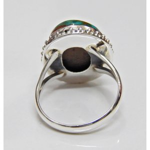 Anillo de Plata de Ley 925 hecho a mano, anillo de piedras preciosas turquesas naturales, joyería fina elegante, regalo para ella en el aniversario de la semana del año - Product Image 3