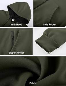 Sudaderas con capucha informales de invierno para hombre, Color sólido, 100% algodón, forro polar, ajuste Regular, secado rápido y transpirable, alta calidad - Product Image 2