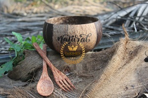 Cuencos de cáscara de coco 100%, cuencos naturales de laca pulida grabada con logotipo personalizado para embalaje de cartón de fiesta, logotipo personalizado aceptado - Product Image 5