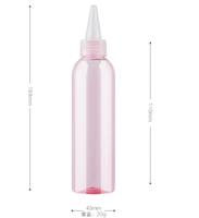 Bouteille souple PET 200 ml avec impression de logo personnalisé, distributeur de pigment, applicateur, compte-gouttes, récipient pour les soins capillaires
