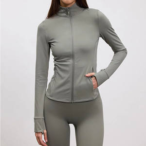 Conjunto de Yoga de dos piezas sin costuras para mujer, mallas de cintura alta, Top corto de manga larga, transpirable, de secado rápido, con bolsillos en V, deportes de Fitness - Product Image 5