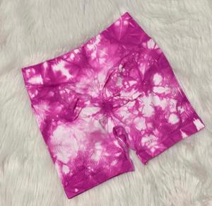 Short de gymnastique Short de fitness taille haute pour femme Pantalon de sport taille élastique à motif solide Short sans couture taille personnalisée - Product Image 2