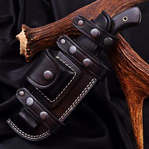 Couteau à lame fixe en acier damas Tracker avec prise confortable Couteaux de chasse et de camping en plein air personnalisables OEM Manche en corne - Product Image 5