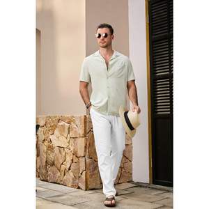 Pantalones Casuales de Algodón 100% para Hombre 2025, con Cordón, Cintura Elástica, Ligeros, para Playa, Verano, Antiarrugas, con Bolsillos - Product Image 5