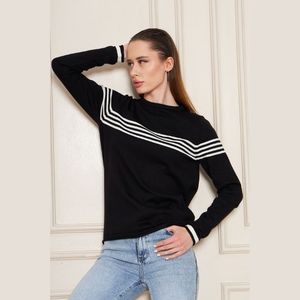 Blouse en tricot rayée à col rond et manches longues pour femme, confortable et élégante, respirante, de haute qualité, service OEM - Product Image 1