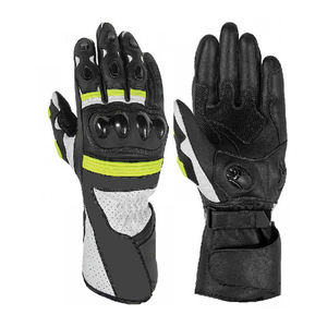 Guantes de Motociclismo Deportivos de Alta Calidad para Exteriores, Cierre de Hebilla en los Dedos, Cómodos, Multicolores, de Cuero, Secado Rápido, Resistentes al Viento - Product Image 1