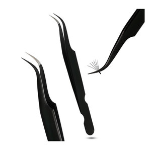 Venta al por mayor de pinzas de calidad superior gancho extensiones de pestañas pinzas punta de fibra pinzas de pestañas para extensión de pestañas - Product Image 1