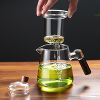 Théière en verre borosilicate résistante à la chaleur pour cuisinière, bouilloire à thé en verre avec infuseur pour thé en vrac, pot à thé pour faire bouillir l'eau