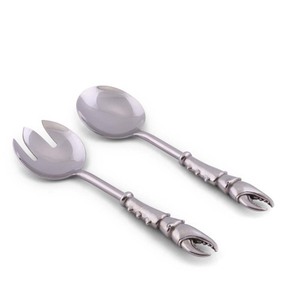 Mango de diseño de bambú de madera redonda pulida brillante, juego de cuchara y tenedor para servir ensalada de diseñador pulido mate plateado para boda - Product Image 4