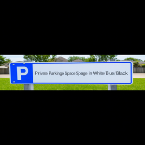 Señalización para Espacio de Estacionamiento Privado, Letrero de Aluminio para Jardín y Césped de 460x110mm en Blanco/Azul/Negro - Product Image 3