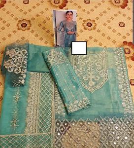 2023 Luxury Designer Salwar Kameez Wedding Pakistani Indian Bollywood Party Wear Made of Cotton Viscose Silk Linen Masoori <b>Dress</b> - Product Image 3