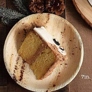 Assiettes compostables en feuille de palmier Areca Vaisselle jetable ronde durable de 8 pouces Assiettes rondes biodégradables pour événements et repas - Product Image 1