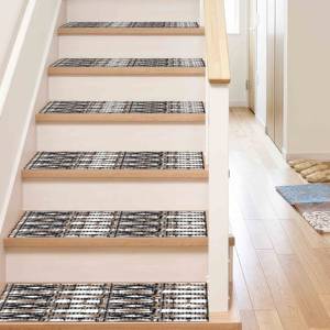 Alfombra para Escaleras, Alfombra Marrón, Alfombra Tradicional, Alfombra Estampada, Alfombra de Lana con Reverso de Látex - Product Image 2