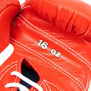 ถุงมือมวยหนัง MMA แบบ100% สำหรับการแข่งขันคิกบ็อกซิ่งถุงมือชกมวยสีแดงสั่งทำ - Product Image 6