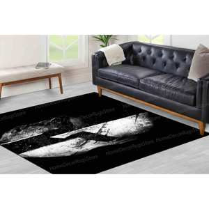 Tapis imprimé Molon Labe, casque spartiate - Design moderne, doux, luxueux, avec tapis en poils doux - Product Image 2