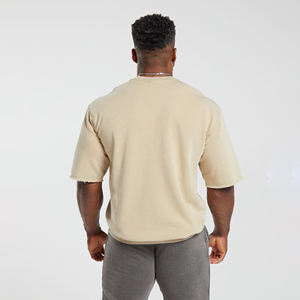 230 Gsm poids lourd t-shirt conception personnalisée blanc 100% coton col rond t-shirt hommes t-shirts t-shirt pour hommes - Product Image 3