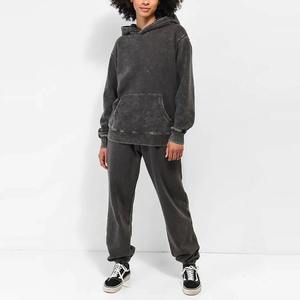 เสื้อสเวตเตอร์เปิดไหล่สำหรับผู้หญิงเสื้อมีฮู้ดโอเวอร์ไซส์ล้างกรดสำหรับผู้หญิงมีสีและโลโก้ตามสั่ง - Product Image 2