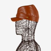 Sombrero Kepi de cuero Nappa sofisticado para mujer, líneas limpias, personalidad fuerte, lujo italiano para sombreros formales de aspecto Total urbano