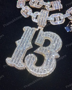 จี้ฮิปฮอปชุบทอง18K สำหรับผู้ชาย VVS Moissanite สีเงิน925สเตอลิงสีเงินบริสุทธิ์ - Product Image 2