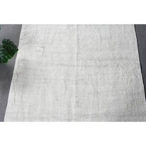 พรมตุรกีสไตล์วินเทจสมัยใหม่ ขนาด 3.5 x 4.8 ฟุต สีขาว ทำจากขนสัตว์และหญ้าทะเล ด้านหลังทำจากยางพารา ตกแต่งแบบ Patchwork เป็นมิตรกับสิ่งแวดล้อม ลายแบบดั้งเดิม ขนาดใหญ่สำหรับวัยรุ่น - Product Image 5