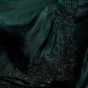 El último Sari de diseñador indio, Sari Georgette DE TRABAJO bordado pesado con color atractivo y blusa para damas, ropa de fiesta, Sari - Product Image 3