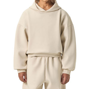 Ensemble sweat-shirt et pantalon de survêtement d'hiver personnalisé avec logo, design ample et ample - Product Image 3