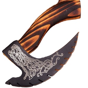 Cuchillo de cocina de acero inoxidable vikingo hecho a mano, hoja de Damasco, cortador de Pizza, rebanador, herramientas de corte de Pizza Premium - Product Image 1