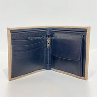 Nueva Cartera de Cuero Hecha a Mano por Diseñador, Cartera Larga con Cremallera para Hombre, Cartera de Piel de Vaca con Pelaje, Color Marrón de Moda, Tarjetero, Regalo para Él