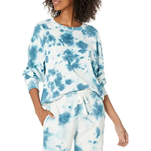 Personnalisé Tie & Die Vintage Femmes Français Terry Baggy Surdimensionné Logo Pull En Relief cravate die Crewneck Broderie Sweat - Product Image 2