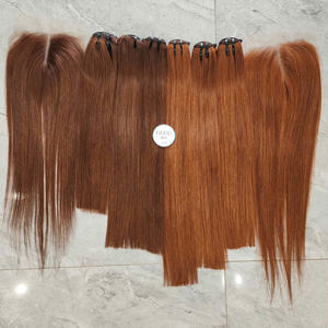 Extensión de cabello virgen humano 100% cabello humano vietnamita Paquete de encaje HD Super doble hueso recto color marrón 20-30 pulgadas - Product Image 1