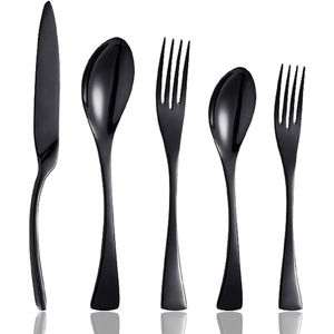 Rust Resistant Portugal Hotel <b>Black</b> Resin Handle Gold Plated <b>Cutlery</b> Wedding Stainless Steel Flatware <b>Set</b> for Party Use - Product Image 4
