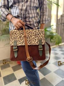 Nuevo bolso de mano de cuero genuino para mujer, bolso de hombro multicolor, bolso de cuero reciclado para usos múltiples - Product Image 5