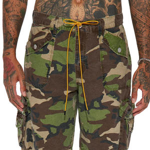กางเกงขาสั้นคาร์โก้สำหรับผู้ชายมีกระเป๋าเชือกรูดเอวและกระเป๋าหลังพิมพ์ลายพรางมีความต้องการมากที่สุด - Product Image 5