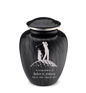 Pearl Black Embrace Adult Personalized Golf Cremation <b>Urns</b> for Human Ashes <b>Large</b> Funeral <b>Urn</b> for Men and Women Custom SIze <b>Urns</b> - Product Image 1