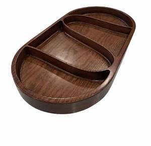 Plateau de service en bois moderne pour fruits secs, finition de qualité supérieure, articles de cuisine pour la maison, décoration de table pour mariages, anniversaires, Ramadan - Product Image 1